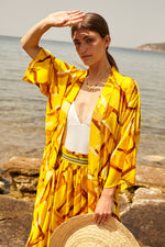 STRAW beach robe with side pockets
