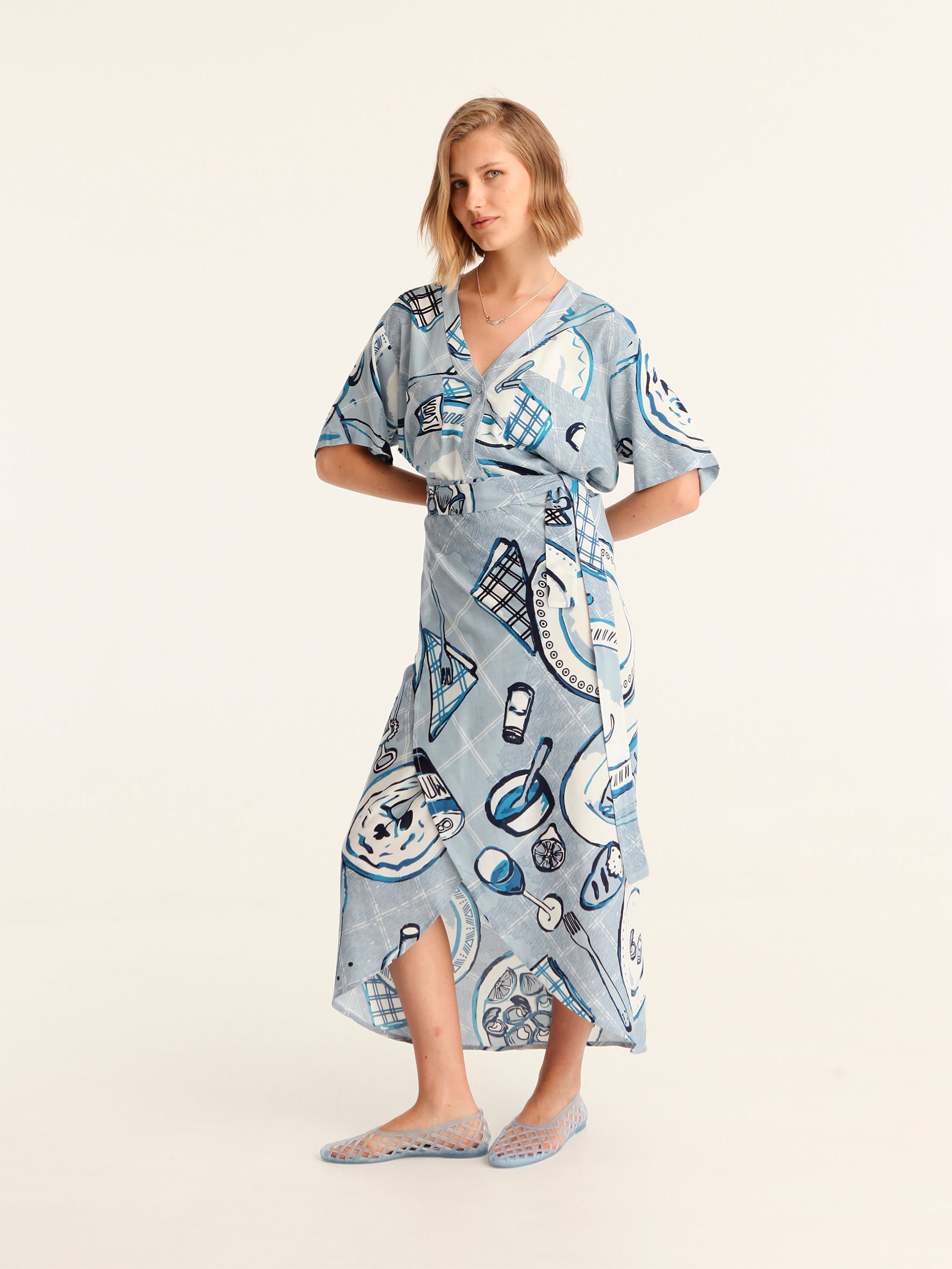 BON APPETIT wrap skirt