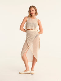 NET BEIGE wrap skirt