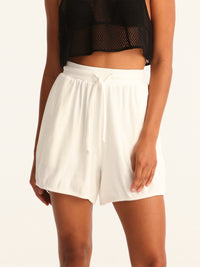 RIB loose shorts - off white