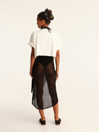 NET BLACK wrap skirt