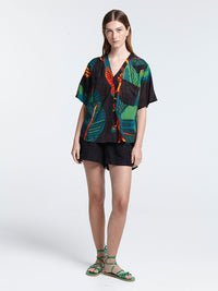 FICUS BLACK cropped shirt