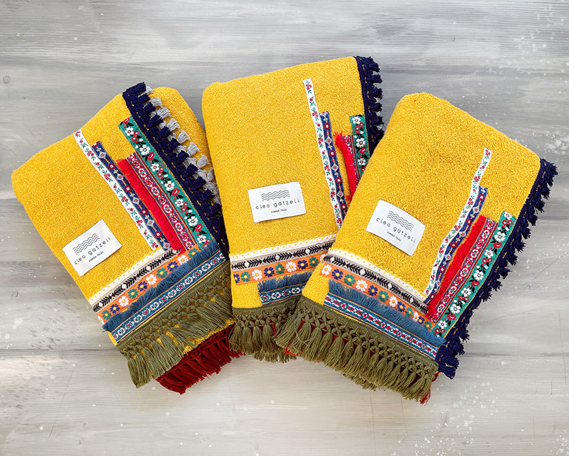 ETHNIC beachtowel - yellow