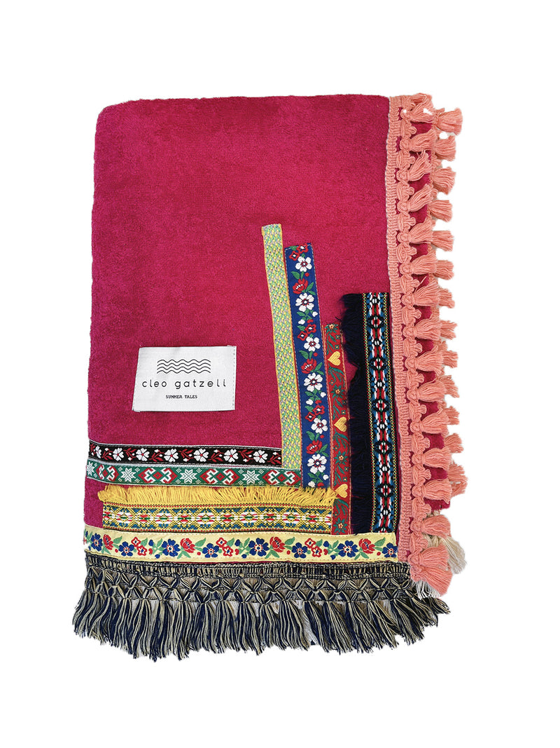 ETHNIC beachtowel - fuchsia