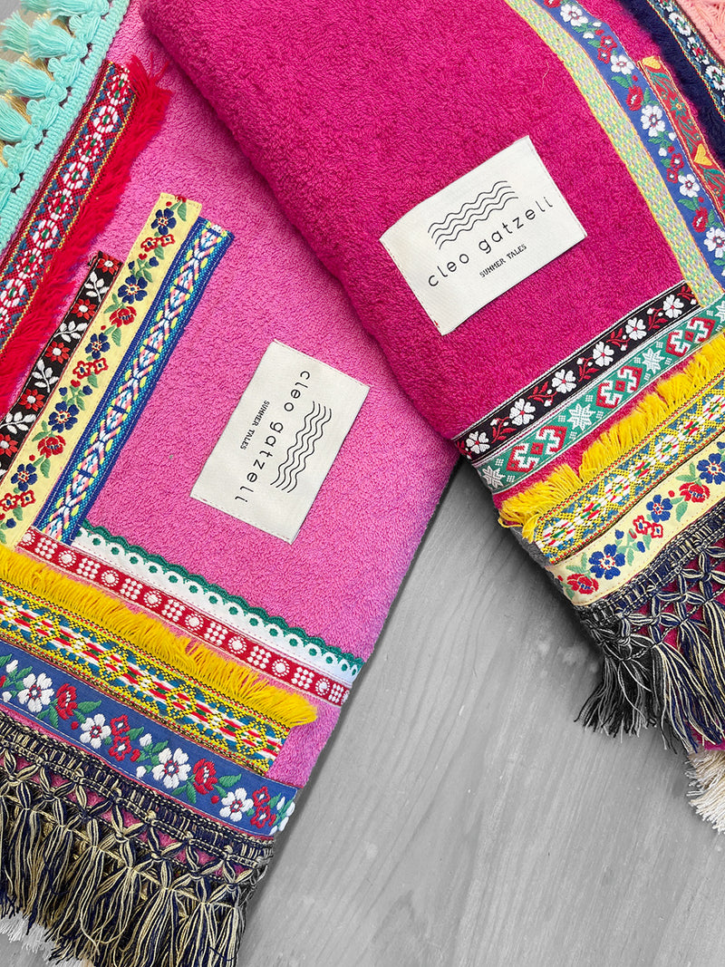 ETHNIC beachtowel - fuchsia