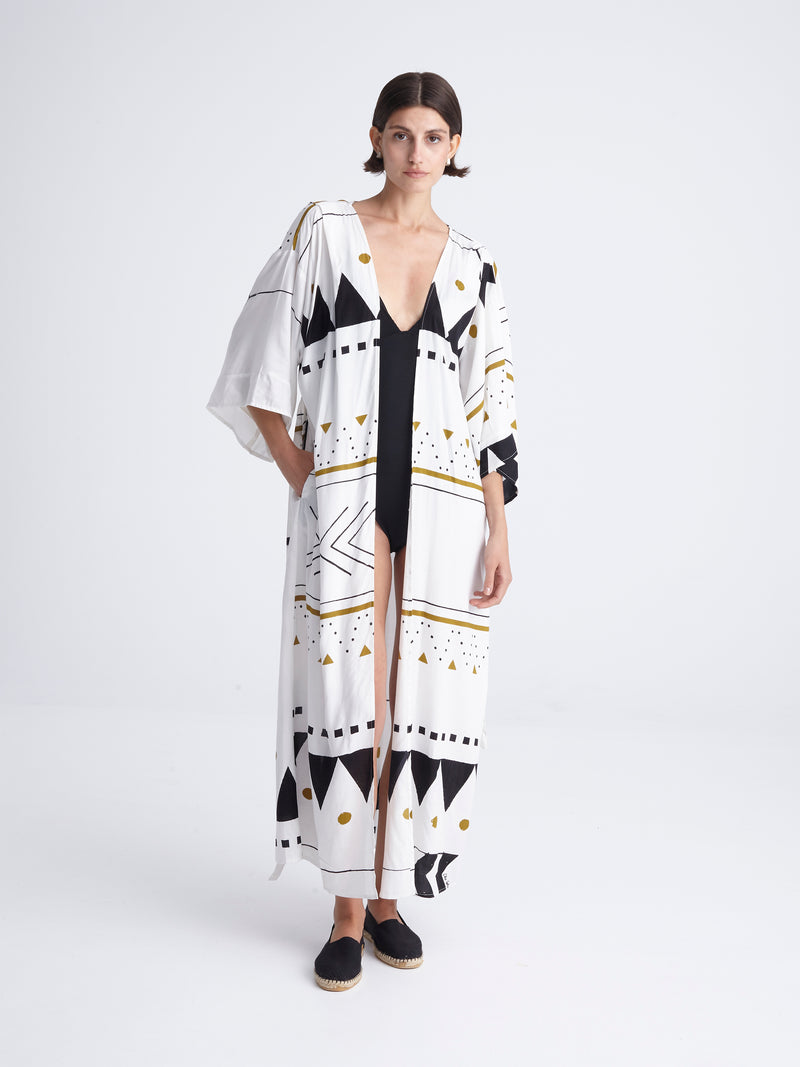 HIGH TIDE maxi kimono with double shoulders