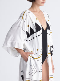 HIGH TIDE maxi kimono with double shoulders