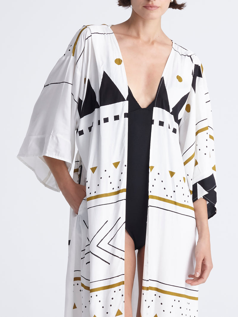 HIGH TIDE maxi kimono with double shoulders