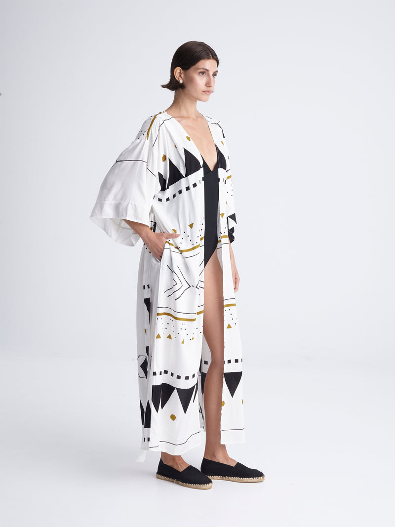 HIGH TIDE maxi kimono with double shoulders