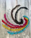 KIRKI glasses leather chain - fuchsia