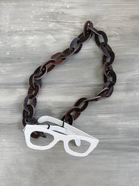 KIRKI glasses leather chain - brown