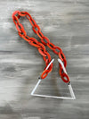 KIRKI glasses leather chain - orange