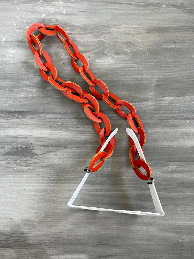 KIRKI glasses leather chain - orange