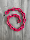 KIRKI glasses leather chain - fuchsia
