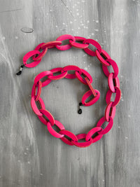 KIRKI glasses leather chain - fuchsia