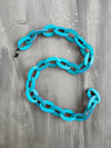 KIRKI glasses leather chain - turquoise