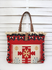 CARAVAN - AZTEC CROSS shoulder bag - red
