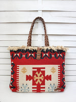 CARAVAN - AZTEC CROSS shoulder bag - red
