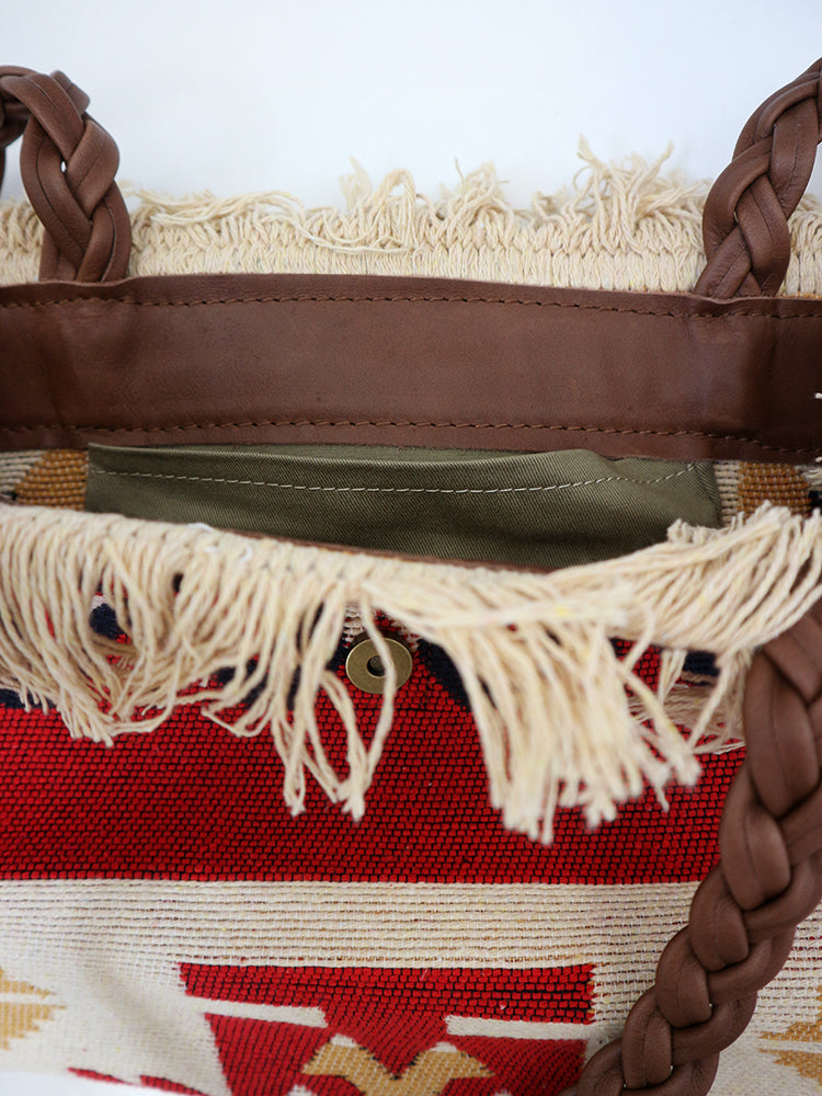 CARAVAN - AZTEC CROSS shoulder bag - red