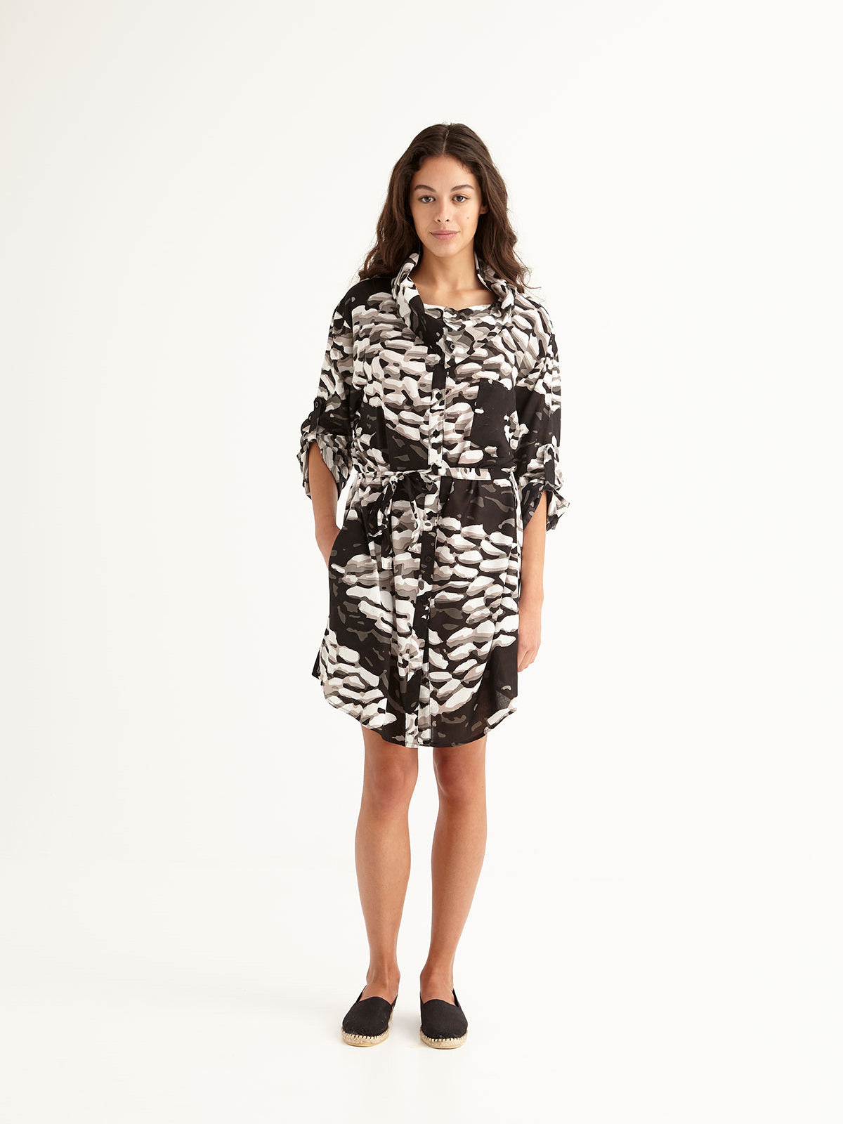 PEBBLES roll-neck shirt dress