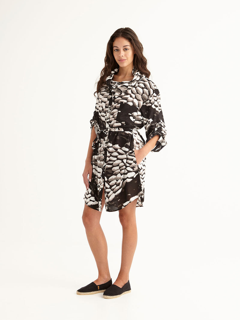 PEBBLES roll-neck shirt dress