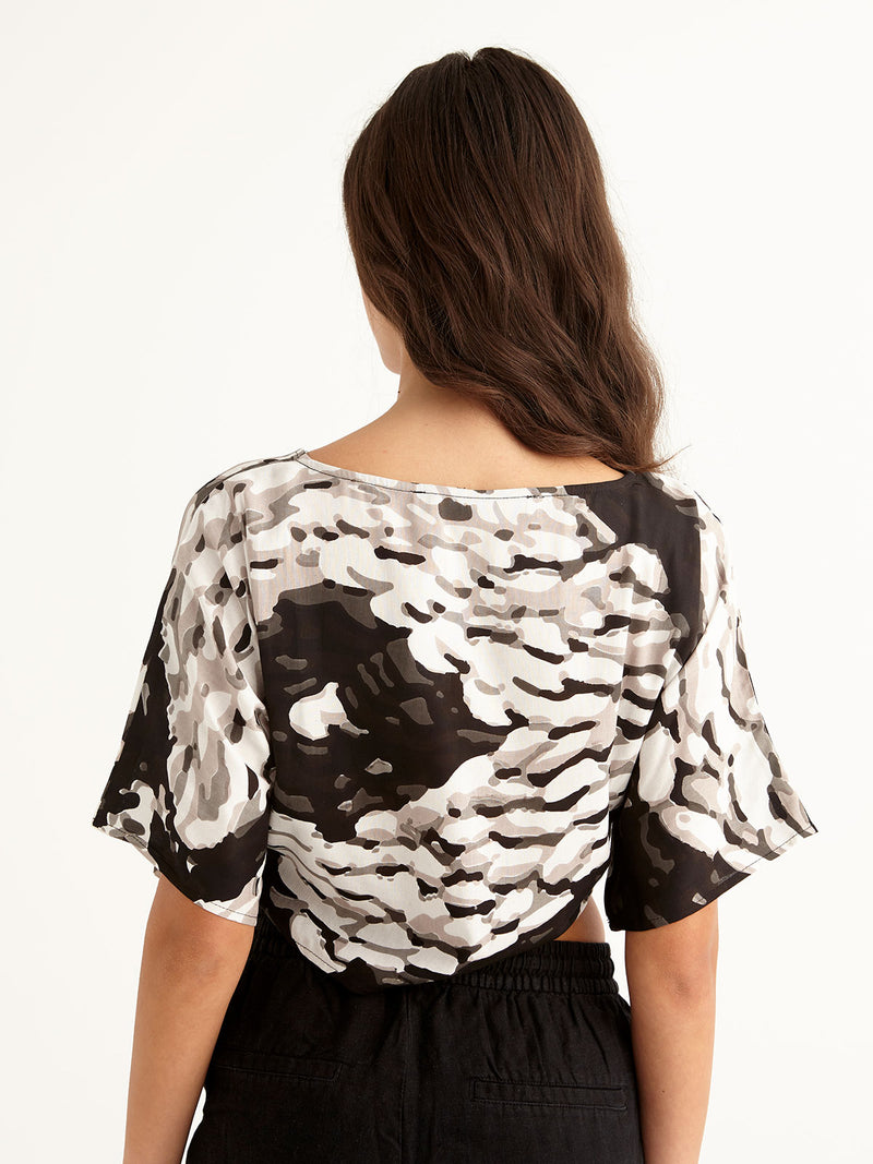 PEBBLES tie front top