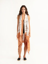 MACRAME PEACH pareo vest