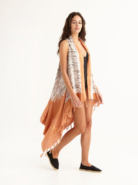 MACRAME PEACH pareo vest