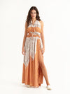 MACRAME PEACH maxi backless dress