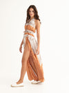 MACRAME PEACH maxi backless dress
