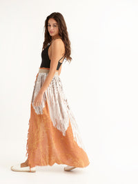 MACRAME PEACH maxi pareo skirt