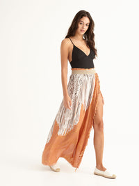 MACRAME PEACH maxi pareo skirt