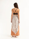 MACRAME PEACH maxi pareo skirt