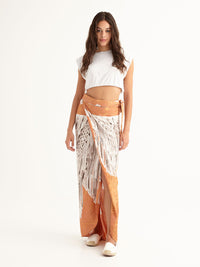 MACRAME PEACH wrap skirt