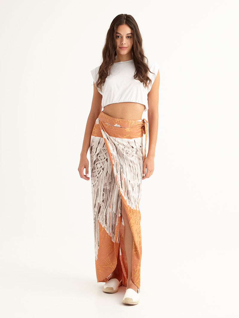 MACRAME PEACH wrap skirt