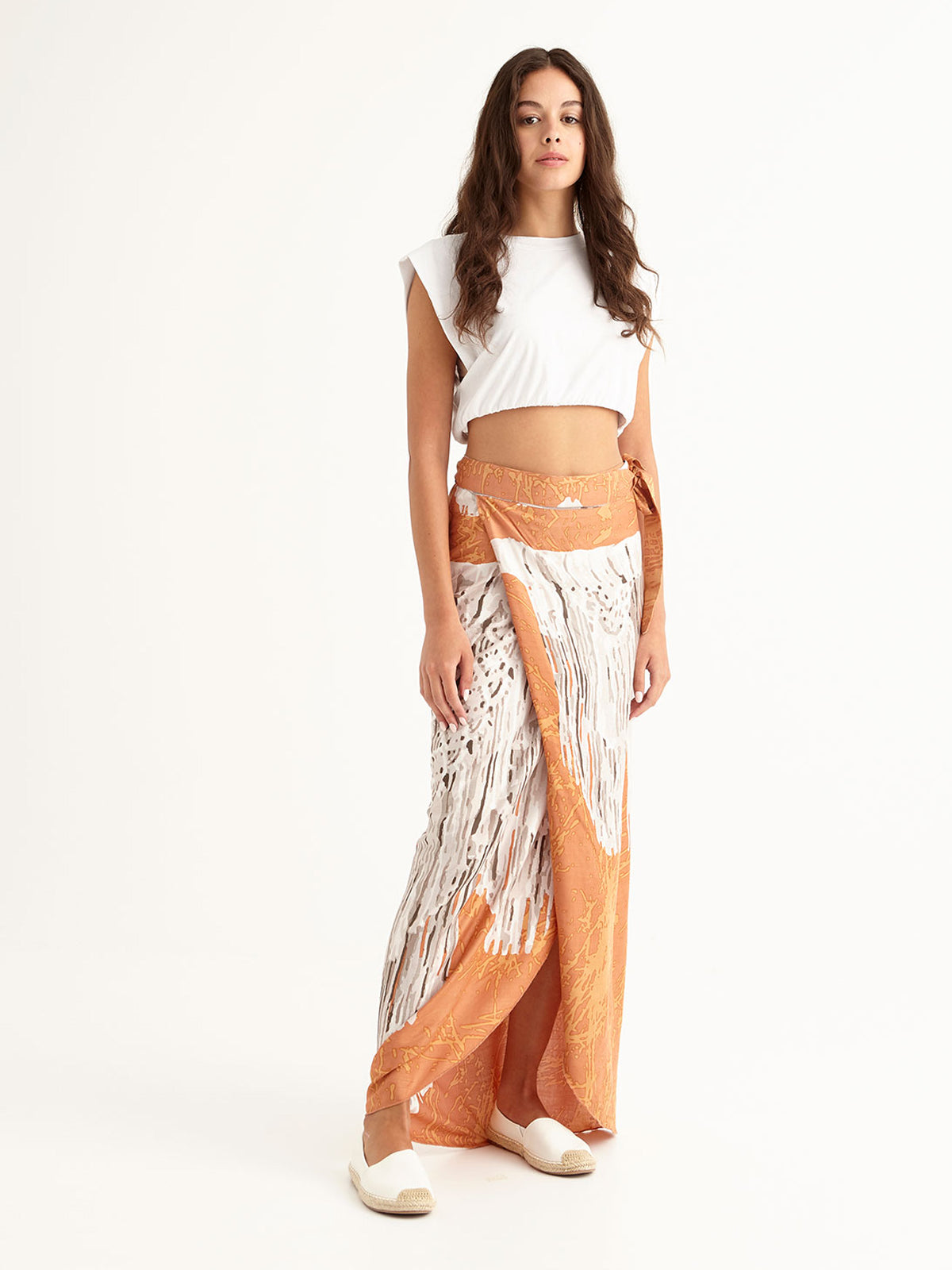 MACRAME PEACH wrap skirt