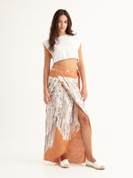 MACRAME PEACH wrap skirt