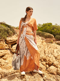 MACRAME PEACH wrap skirt