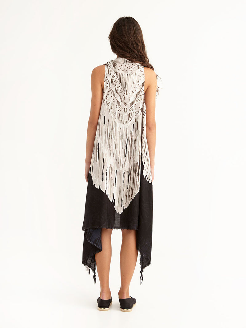 MACRAME BLACK pareo vest