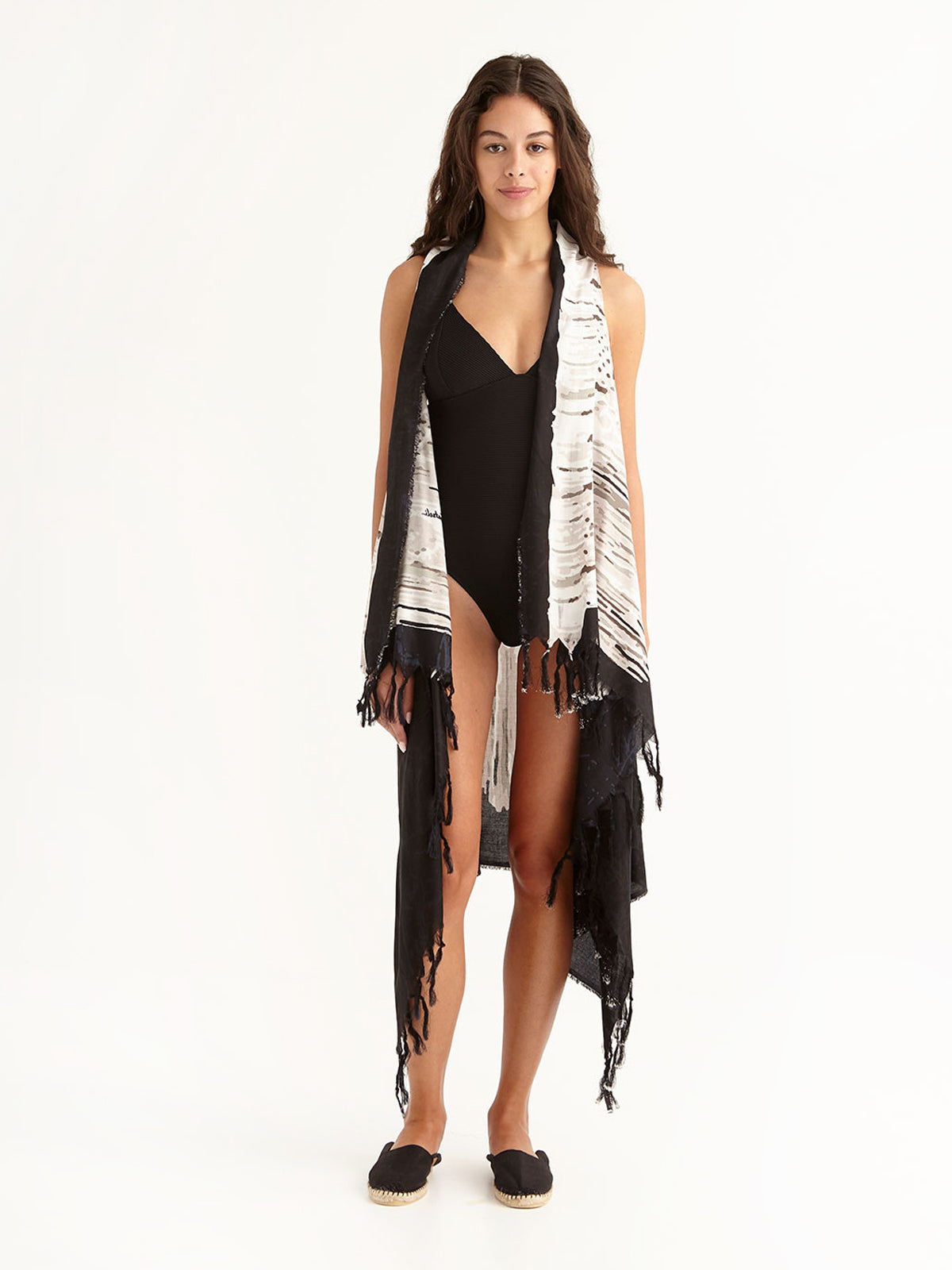 MACRAME BLACK pareo vest