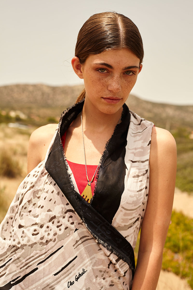 MACRAME BLACK pareo vest