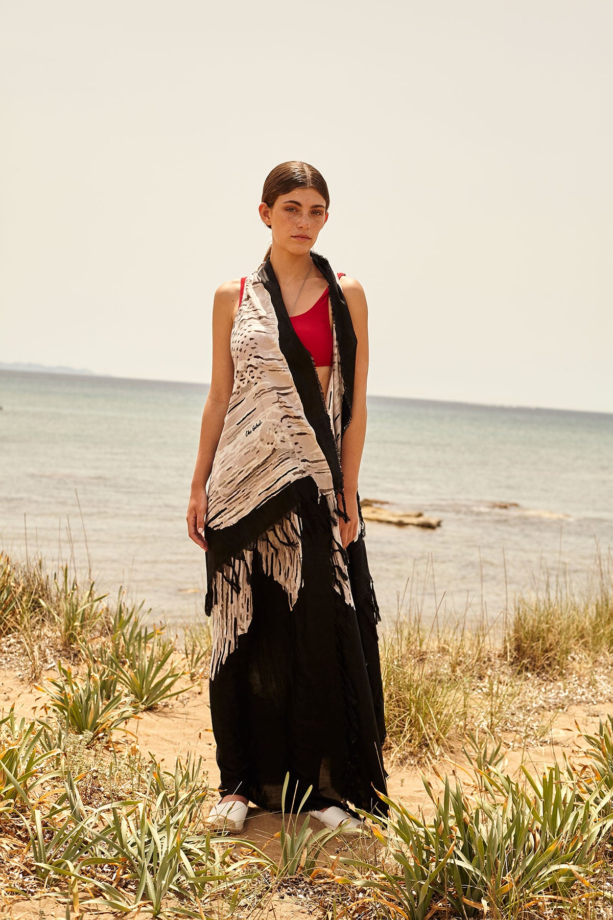MACRAME BLACK pareo vest