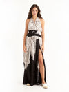 MACRAME BLACK maxi backless dress