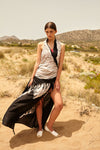 MACRAME BLACK maxi pareo skirt
