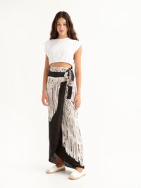MACRAME BLACK wrap skirt