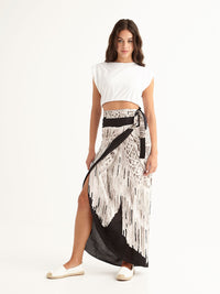 MACRAME BLACK wrap skirt