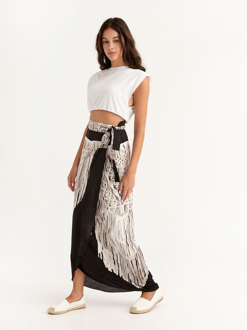 MACRAME BLACK wrap skirt