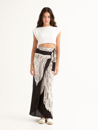 MACRAME BLACK wrap skirt