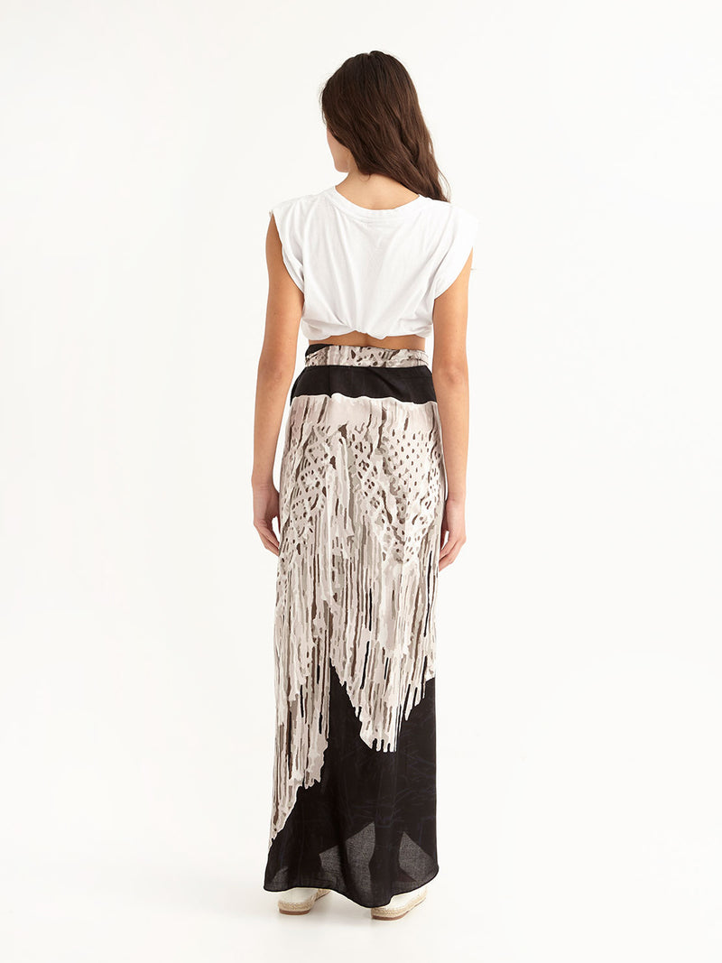 MACRAME BLACK wrap skirt