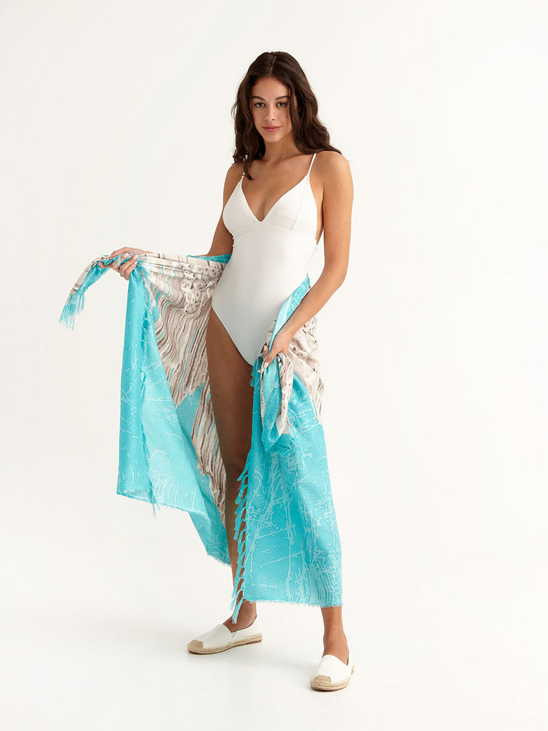 MACRAME TURQUOISE pareo sarong